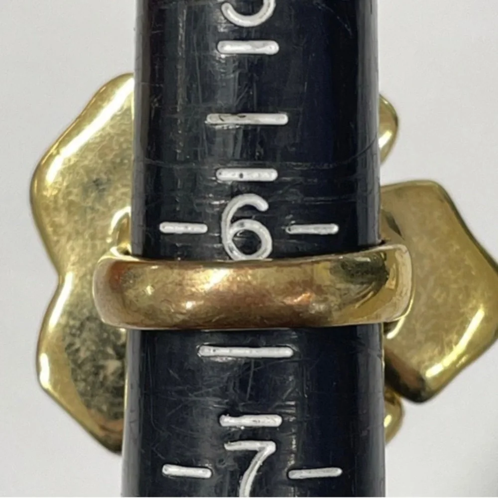 J. Crew Gold and Brown Floral Ring
